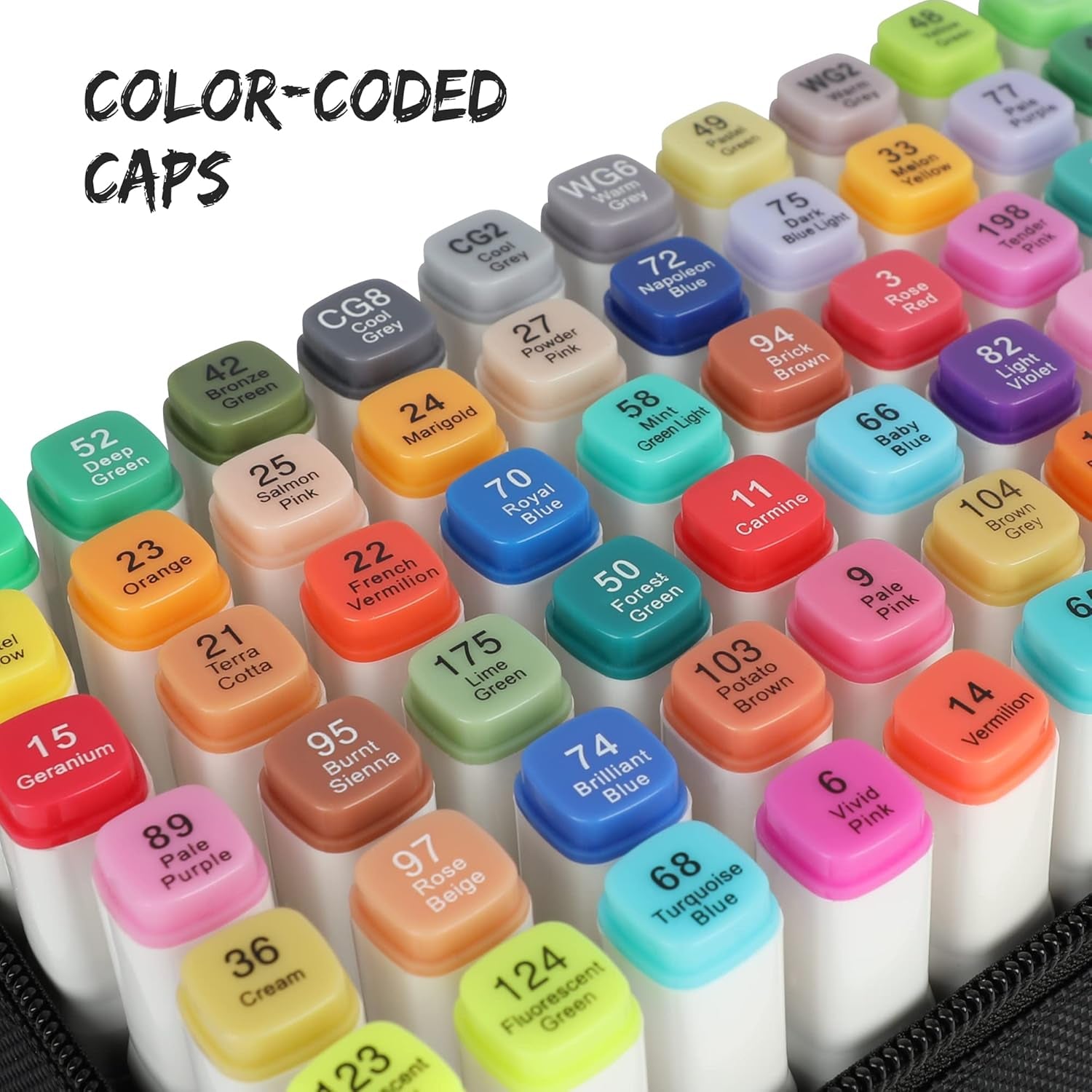 Alcohol Markers Brush Tip, 60 Colors Dual Tip Art Markers for Adults Coloring Books Illustration Craft Card Making