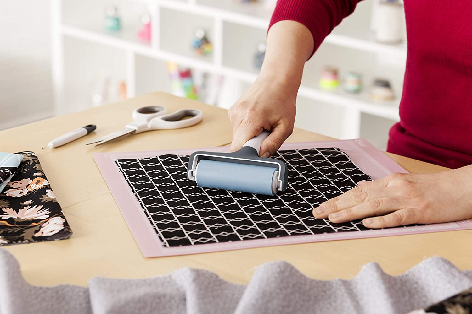 Brayer, Rubber Roller for Crafts, Works with Fabric, Vinyl, Iron-On &amp; Inking Blocks, Extend Life of  Fabricgrip Mat, Compatible with  Maker