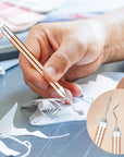 3PCS LED Weeding Tools for Vinyl with Light with Pin and Hook Lighted Pin Pen Weeding Tool for for Removing Iron on Tiny Vinyl Paper Silhouette Cutting Machines Supply (Rose Gold)