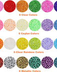 Total 48000Pcs Size 2Mm Seed Beads for Jewelry Making,12/0 Tiny Craft Beading Kit Set,260Pcs Letter Alphabet Beads with Elastic String,Earring Hooks and Claw Clasps