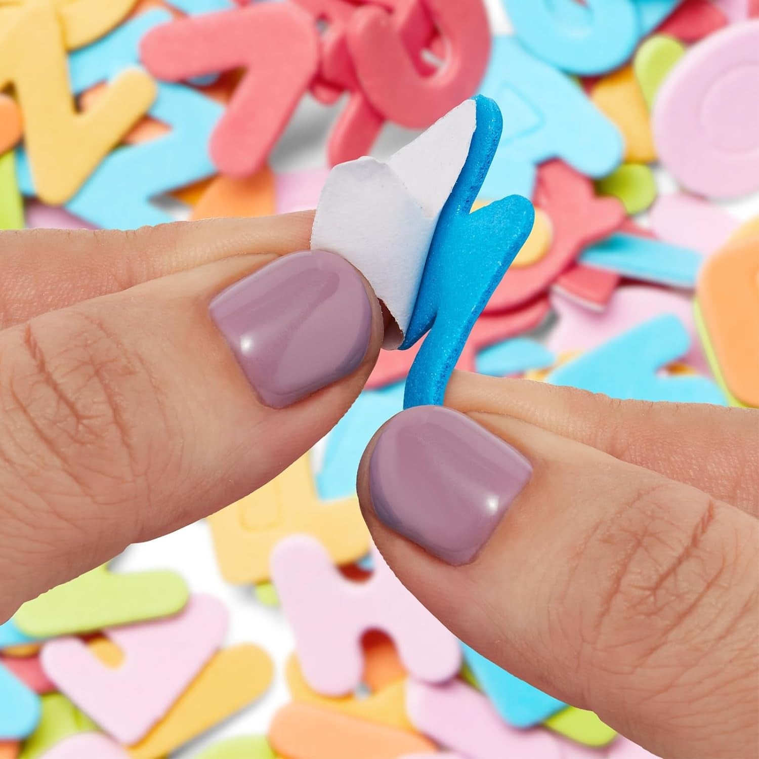 1300 Pieces Small Foam Letter Stickers for Crafts, 50 Sets of Adhesive A-Z Alphabets for Kids (6 Colors)