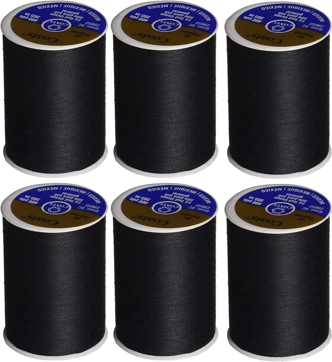 Dual Duty All Purpose Thread 400 Yards Black 230-2 (6-Pack)