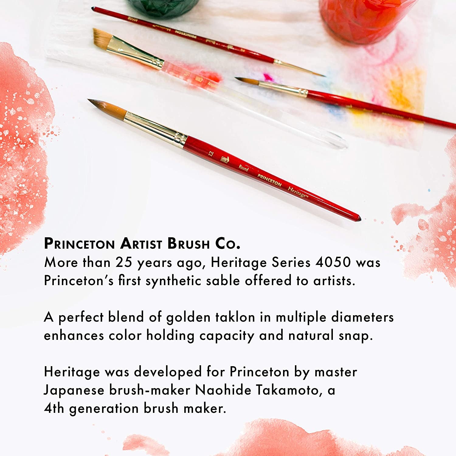 Series 4050 Synthetic Sable Watercolor Brushes, Size 16, 16 Short Handle Round
