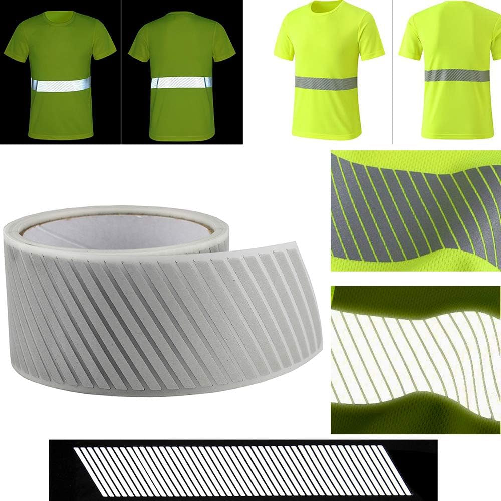 2" Safety Silver Reflective Iron on Fabric Clothing Tape Stripe Heat Transfer Vinyl Film M02 (2" X 33Ft)