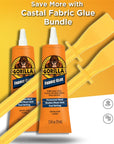 Gorilla Fabric Glue 2.5OZ - 2 Packs with Glue Spreaders | Fabric Fusion, Clothing, and Upholstery Glue | Permanent Clear Liquid Stitch Fabric Glue for Patches on Clothing