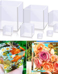 8Pcs Large Square Resin Molds Silicone, Upgraded Cube Silicone Molds for Resin Casting with Wooden Support, Square Epoxy Resin Molds for Home Decor, Flowers Preservation
