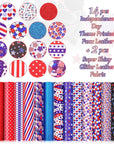 15 Pieces Labor Day American Flag Faux Leather Sheets Glitter Sequins Synthetic Leather Sheets DIY Faux Leather Fabric Making Earrings Bows DIY Crafts, 8.3 X 6.3 Inch (Classic Style)