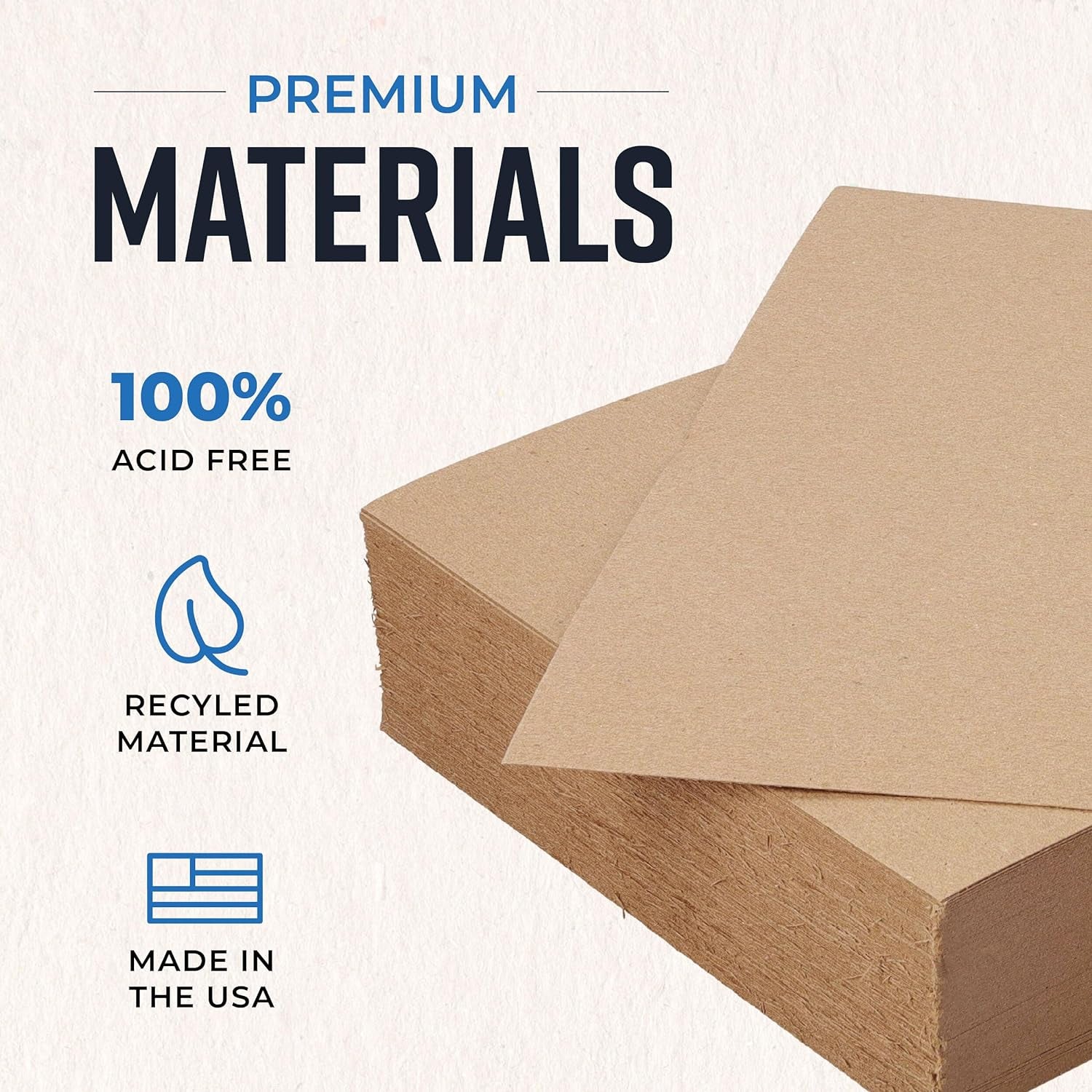 Chipboard Sheets 8.5" X 11" - 100 Sheets of 22 Point Chip Board for Crafts - This Kraft Board Is a Great Alternative to MDF Board and Cardboard Sheets