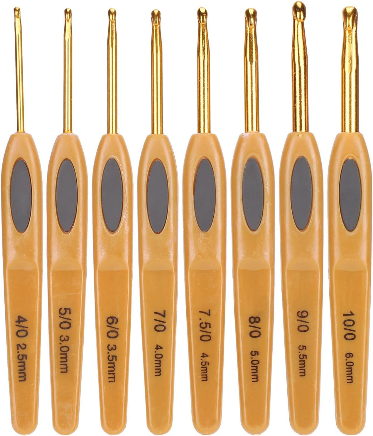 Crochet Hooks Sets 8Pcs Soft Touch Crochet Hooks Aluminum Ergonomic Knitting Needles Set for Crocheting Yarn Craft 2.5-6Mm