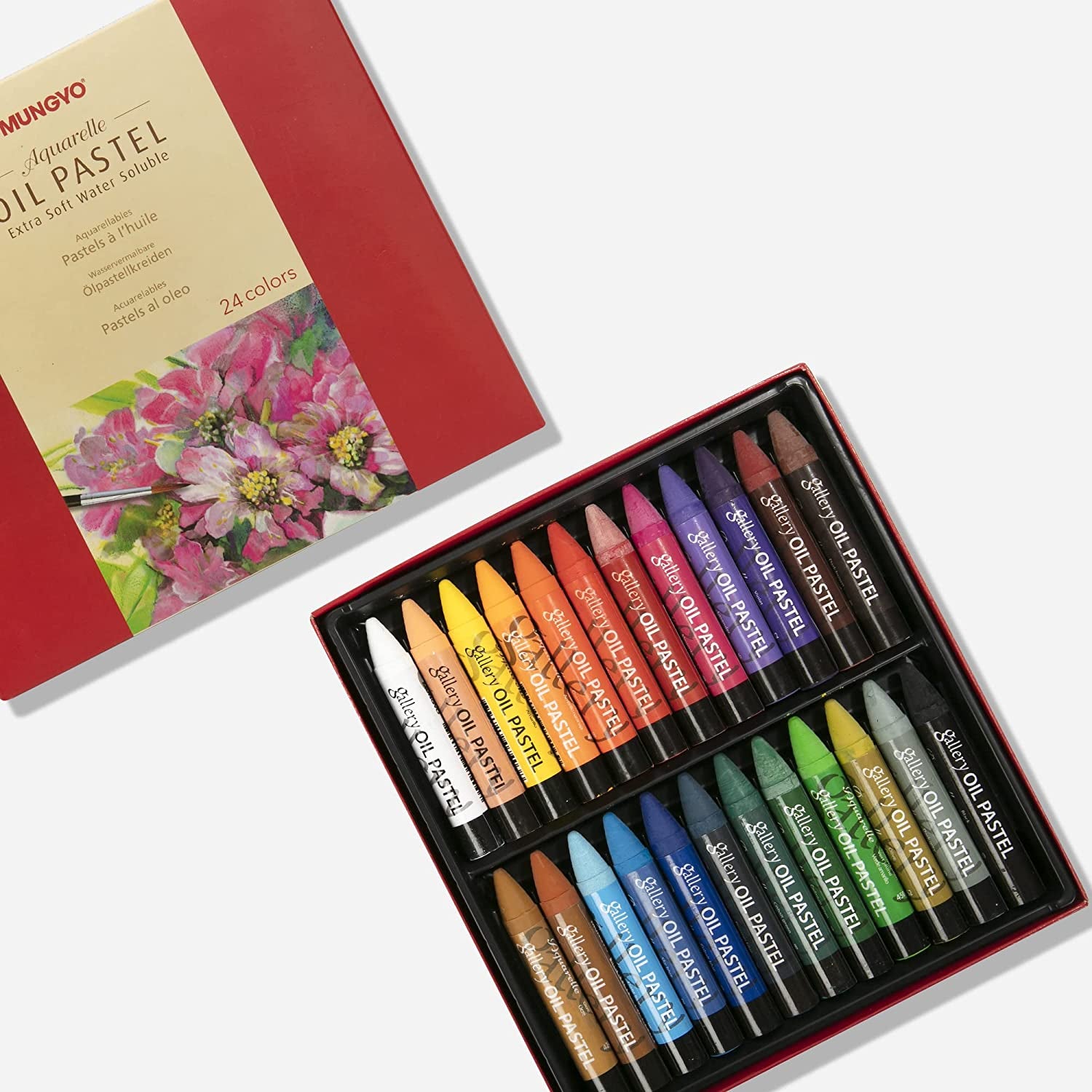 Water-Soluble Oil Pastel Set, 24 Vibrant Colors - Premium Blendable Art Sticks for Artists, Students, and Creatives - MAO-24