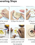 Wood Burning Gel Kit 4 OZ | Heat Activated Non-Toxic Paste for DIY Crafting, with Mini Scraper, Template Sticker, Paint Brush - Accurately & Easily Burn Designs on Wood, Canvas, Denim