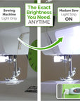 Sewing Machine Light Strip | 12" USB LED Light Strip, Clean White Lights for Brother, Janome, Babylock, Pfaff | Dimmable, 98" Power Cord, and Clips Included