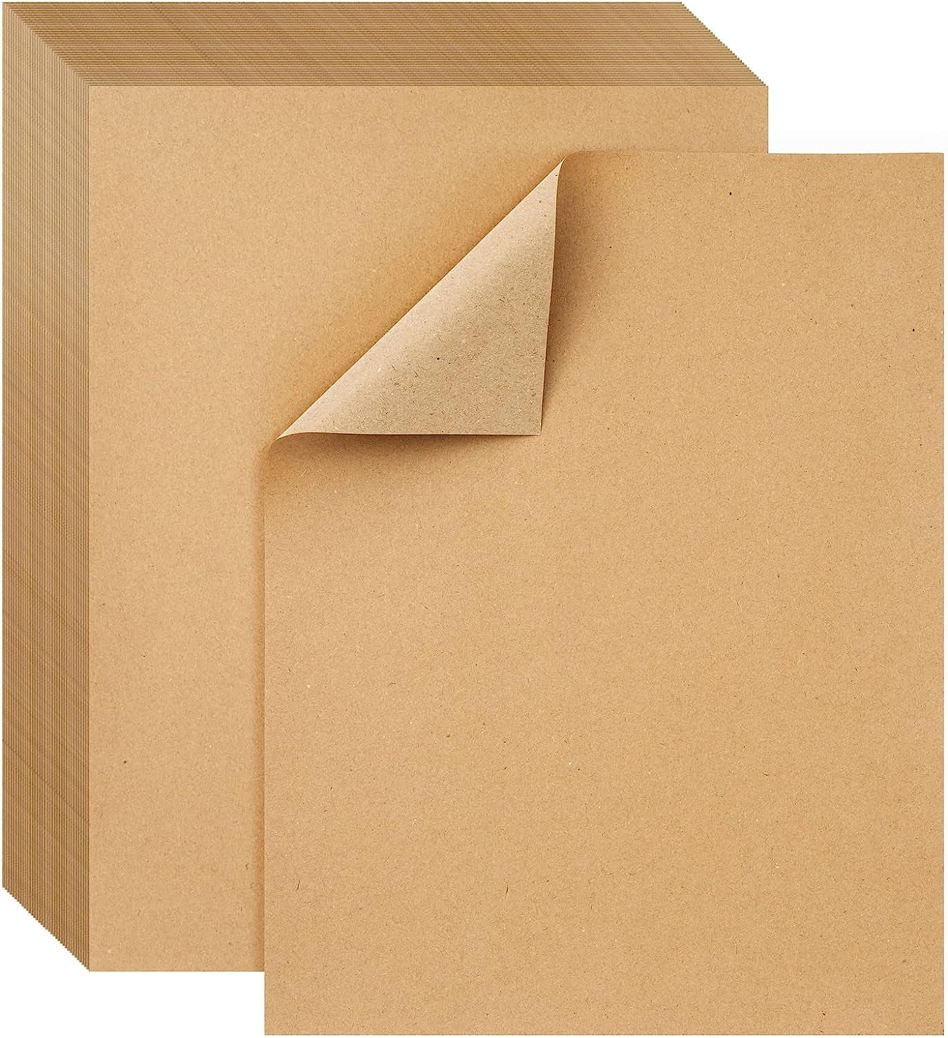 200 Pack Brown Craft Paper for DIY Projects, Classroom, Letter Size Kraft Paper Material Sheets, 130Gsm (8.5 X 11 In)