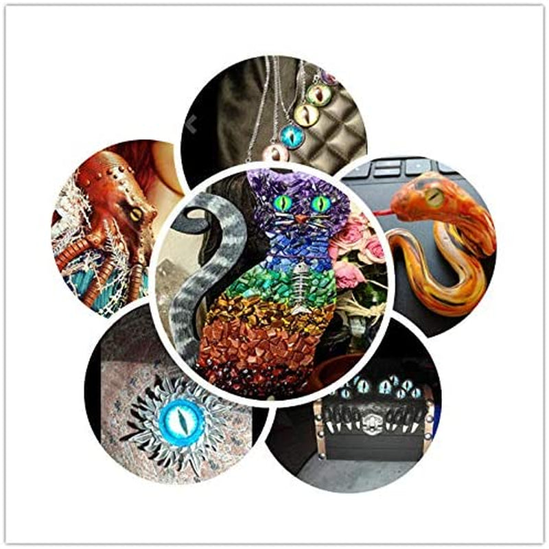 180PCS Assorted Mixed Size Dragon Eye Flatback Covered Glass Cabochons for Doll Making Craft Jewelry DIY 6Mm 8Mm 10Mm 12Mm 15Mm 18Mm 20Mm 25Mm 30Mm