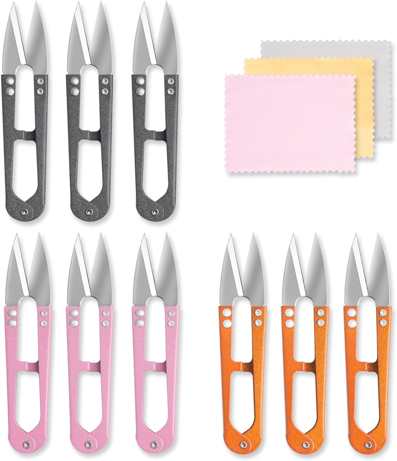 9 Pcs Sewing Scissors Thread Snips, 4.1 Inch Yarn Snips, High-Carbon Steel Thread Snippers, Sewing Snips Thread Cutter Scissors for Stitch, Knitting, Mini DIY Supplies, Crafts
