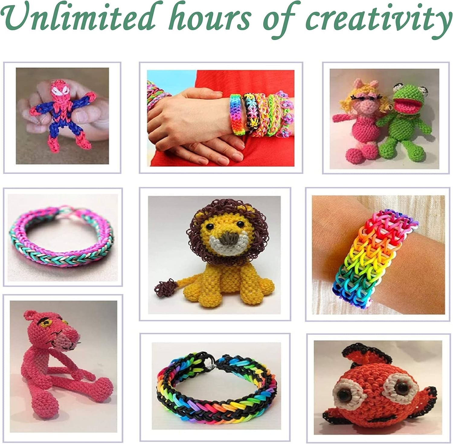 Rubber Band Bracelet Kit, Loom Making Kit for Girl, Loom Bands Refill Kits for Children Boy Girls Gift DIY Friendship Bracelets