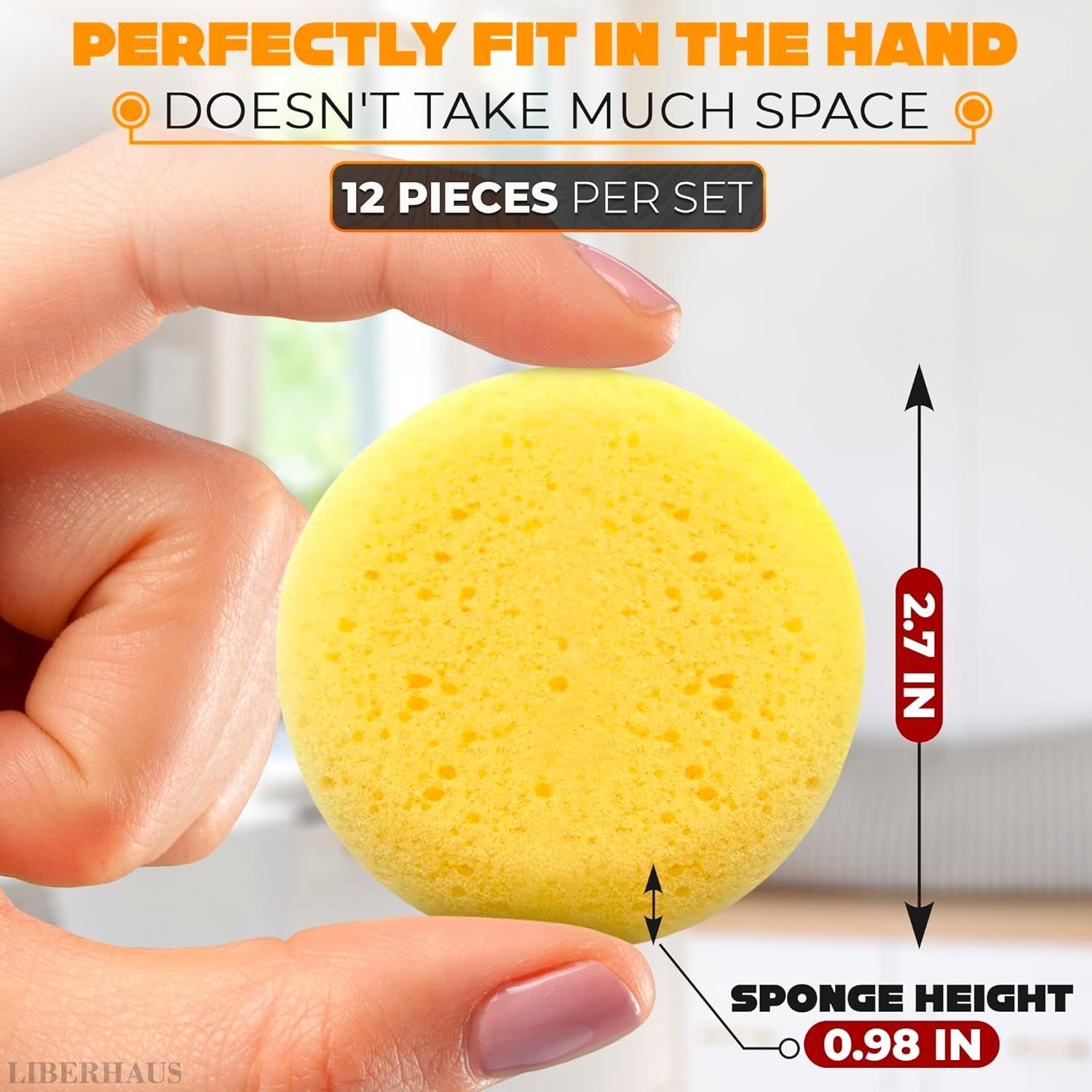 12 Pcs Face Paint Sponges for Acrylic Painting - Face Painting Sponges Pottery Sponges for Clay Tack Sponges Yellow Sponges for Painting - Small Sponges Craft Sponges round Soft Sponge Art Sponges