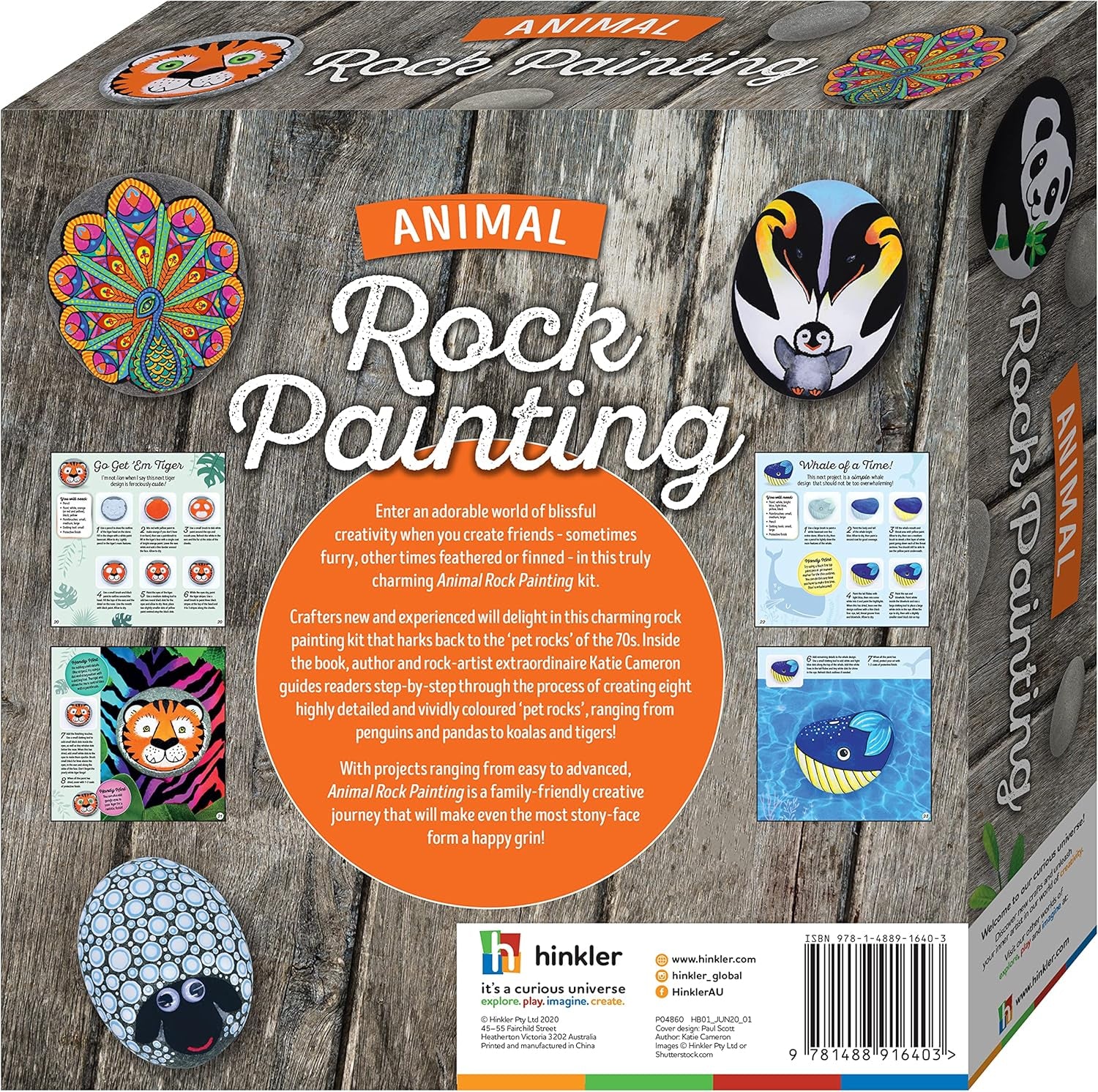 Animal Rock Painting Box Set - DIY Rock Painting for Adults - Rocks, Brush, Paint Included - Mandala Stone Artist - Create Rock Artwork at Home - Arts and Craft for Adults - Adult Hobbies