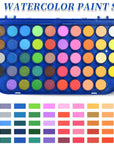 Paint Set, 48 Colors Non-Toxic Watercolor Paint with a Brush Refillable a Water Brush Pen and Palette, Washable Water Color Paints Sets for Kids, Adults，And Artists
