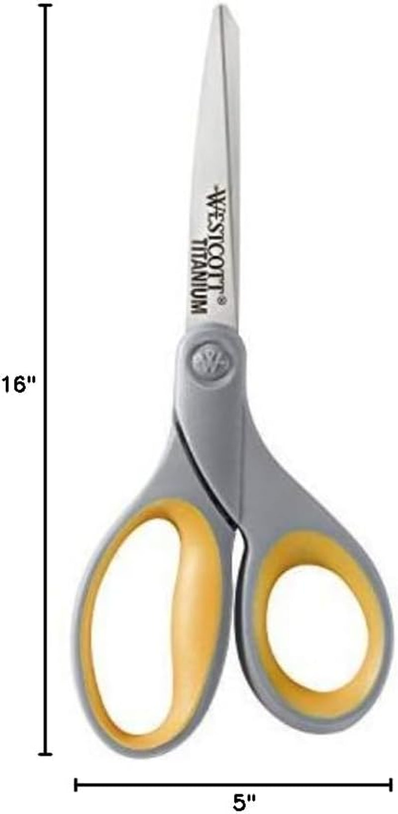 ‎17598 8-Inch Titanium Scissors for Office and Home, Yellow/Gray, 4 Pack