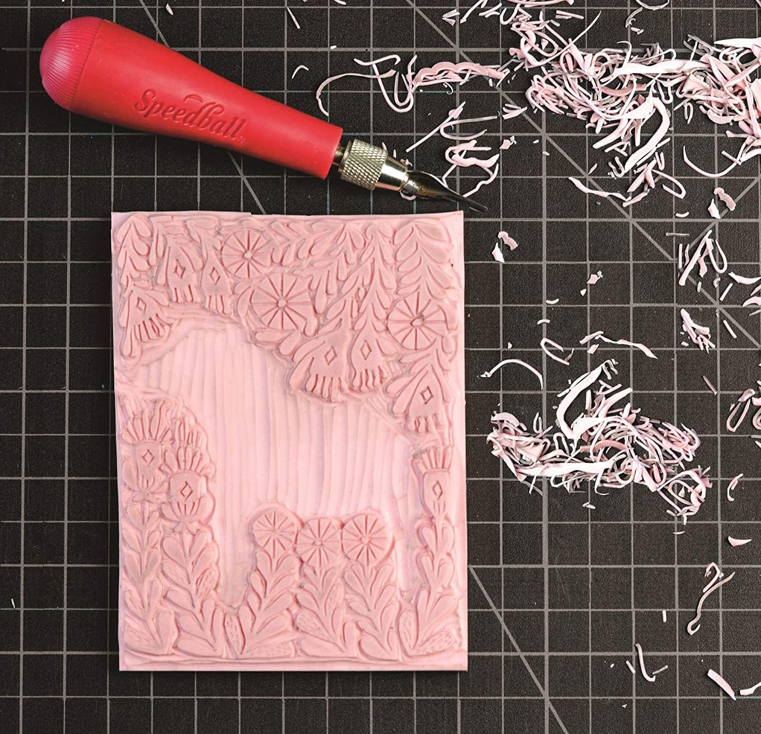 Speedy-Carve Block Printing Carving Block, Rectangle, Pink, 4 X 6 Inches (6-Pack), Linoleum for Printmaking