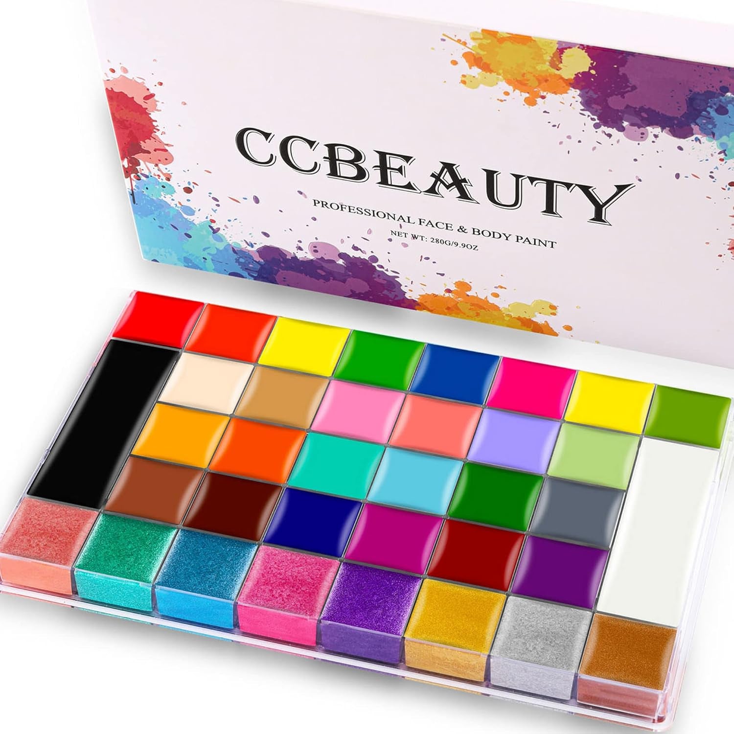 36 Colors Face Body Paint Oil, Hypoallergenic Face Painting Kit Professional for Kids Party with 30 Stencils + 10 Brushes for Halloween SFX Special Effects Cosplay Costume Makeup Supplies