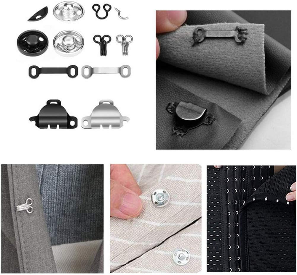 FASHIONTOAD 50 Pairs 3 Styles Skirt Hooks and Eyes Sewing Hook, Sewing Snaps Clothing Fixing Tools with Metal Snaps Buttons Fasteners Press Studs for Trousers Skirt Dress Sewing and Crafting