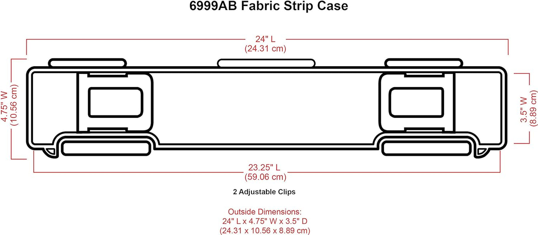 6999AB Fabric Strip Case - Crafts, Quiliting &amp; Sewing Organizer, [1] Plastic Storage Case, Translucent
