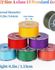 210 Pcs Bobbins Sewing Thread, Sizea Class15 Prewound Sewing Bobbins for Sewing Machine, 36 Colors Polyester Sewing Threads Compatible for Brother/Singer/Babylock/Janome Machine, 60WT