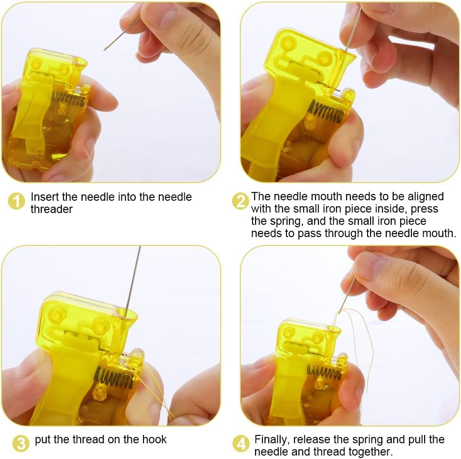 5 Pcs Automatic Needle Threader Easy Needle Threader Tool Self-Thread Guide Plastic Sewing Accessories Sewing Needle Device for Hand Stitching and Sewing Machine Quick Needle Threading