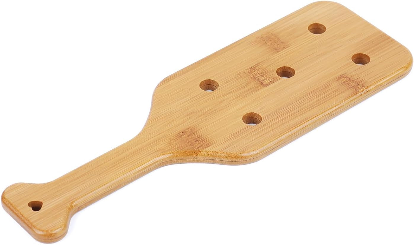 14Inch Bamboo Paddle with Holes, Solid Wood Paddle with Smooth Surface, 1 Pack,1