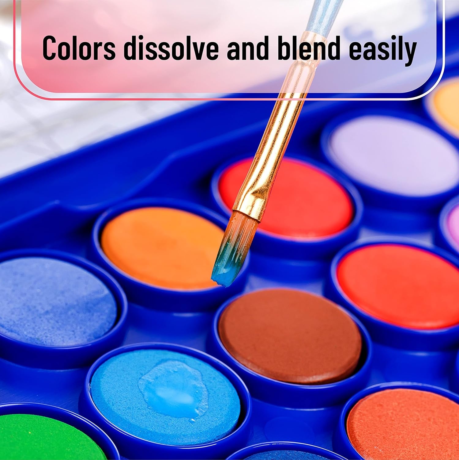 - Watercolor Paint Set, 40 Pcs, 36 Colors, Watercolor Paints, 4 Brushes, Non-Toxic Watercolor Paint, Portable Watercolor Set, Water Colors for Adults, Kids, Beginners and Artists