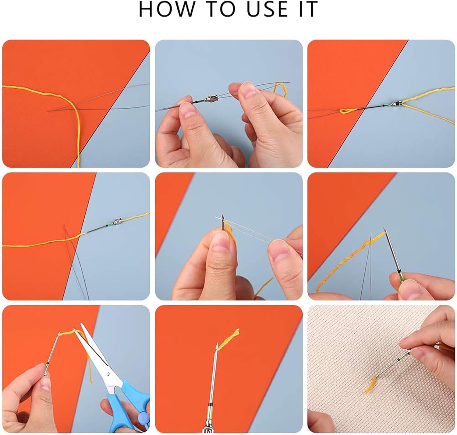 16 Piece Punch Needle Kit Punch Needle Embroidery Kits Adjustable Punch Needle Tool, Wooden Handle Embroidery Pen, Punch Needle Cloth, Punch Needle Set for Embroidery Floss Cross Stitching Beginner