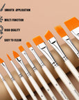 Face Paint Brush Set, 10Pcs Artist Brushes for Body Face Painting, Acrylic Painting Watercolor Oil Gouache