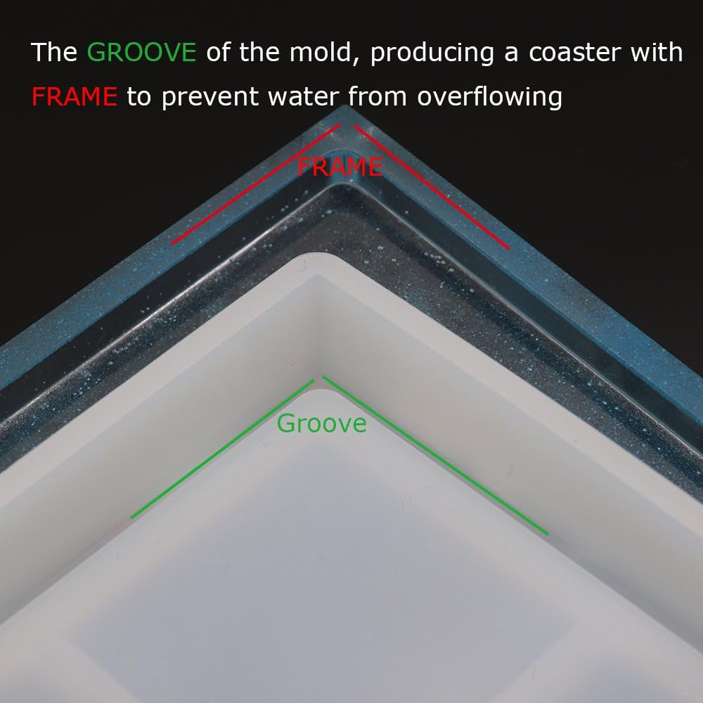 3 Pack DIY Coaster Silicone Mold, Include Round, Square, Hexagon, Molds for Casting with Resin, Cement