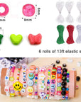 3430Pcs Pony Beads for Bracelets Making Kit, 44 Colors 2400Pcs Kandi Bracelet Kit with 720Pcs Letter Beads and 300Pcs Smiley Face Beads, Large Hole Beads for Jewelry Making, with Elastic Strings
