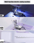 Sewing Machine Portable Mini Electric Sewing Machine for Beginners 12 Built-In Stitches 2 Speed with Foot Pedal，Light, Storage Drawer.