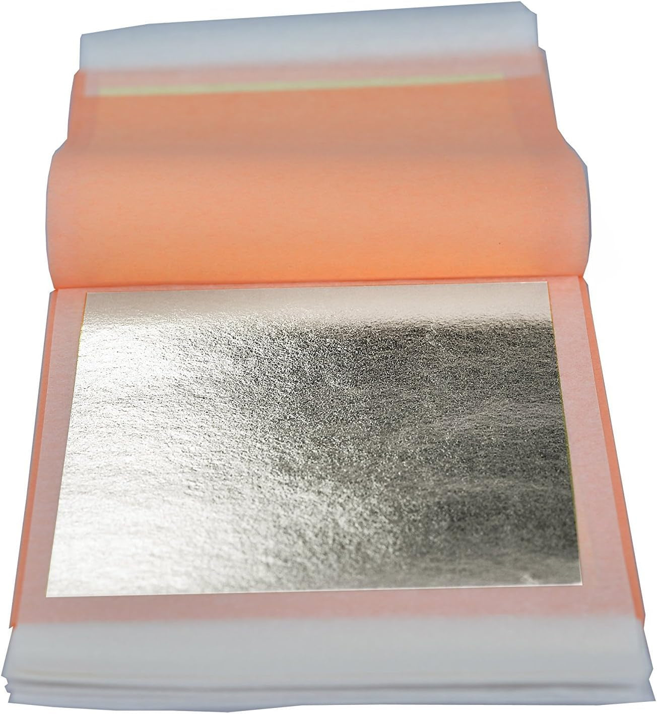 : Silver Leaf Transfer Sheets [25 Sheets, 3.75 Inch] - Aka Silver Foil Sheets, Real Silver Leaf Sheets for Painting, Silver Leaf Sheets for Craft, Silver Leaf Foil Sheets