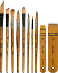 1610 Professional Watercolor Paint Brushes, 10PCS Variety Brushes for Beginners and Professionals Including Pointed Rounds, Flats, Dagger, for Watercolors,Acrylics,Inks,Gouache,Oil and Tempera