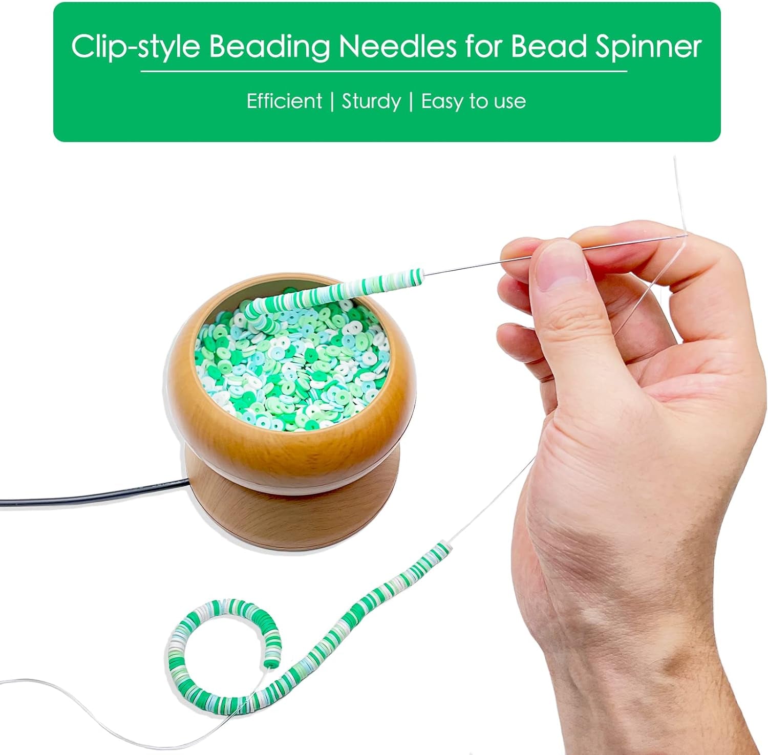 4 PCS Beading Needles - 6.7 Inches Clip-Style Beading Needles for Bead Spinner, 0.7Mm Diameter, Efficient|Sturdy Beading Needles for Jewelry Making (4-Curved/0.7Mm)