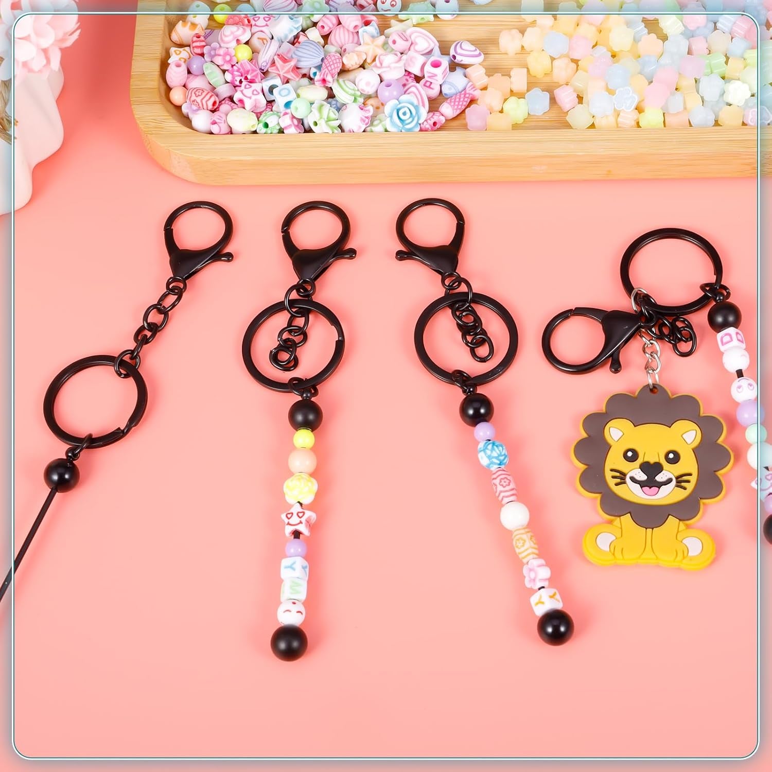 12 Pcs Beadable Keychain Bars Metal Beaded Keychain Blank Keychain Strips for DIY Keychain Pendant Jewelry Crafts