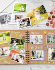 Scrapbook Photo Album - 8 X 8 Inch, 60 Pages, Kraft Paper, Ribbon, Corner Protectors, Suitable for Travel, Graduation, Memories