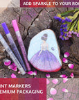 Acrylic Glitter Paint Marker Pens, Ultra Fine Point 0.7Mm - Sparkle Paint Pens for Rock Painting, Stone, Ceramic Glass, Wood, Card Stock, Canvas, DIY Crafts - Set of 12
