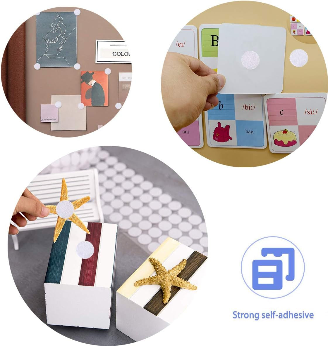 256Pcs Heavy Duty Hook and Loop Dot Pre-Cut 1 Inch in Diameter Self Adhesive Sticky Dot Fastening Mounting Double Sided Tape for Education Classroom Children'S Activities DIY Lover (White)