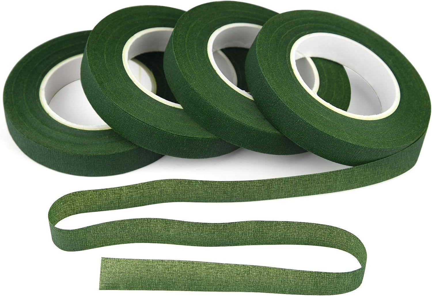 4 Rolls 1/2" Wide Floral Tapes for Bouquet Stem Wrapping and Floral Crafts,Wedding Bouquet,Dark Green,Light Green,Grass Green,Dark Brown
