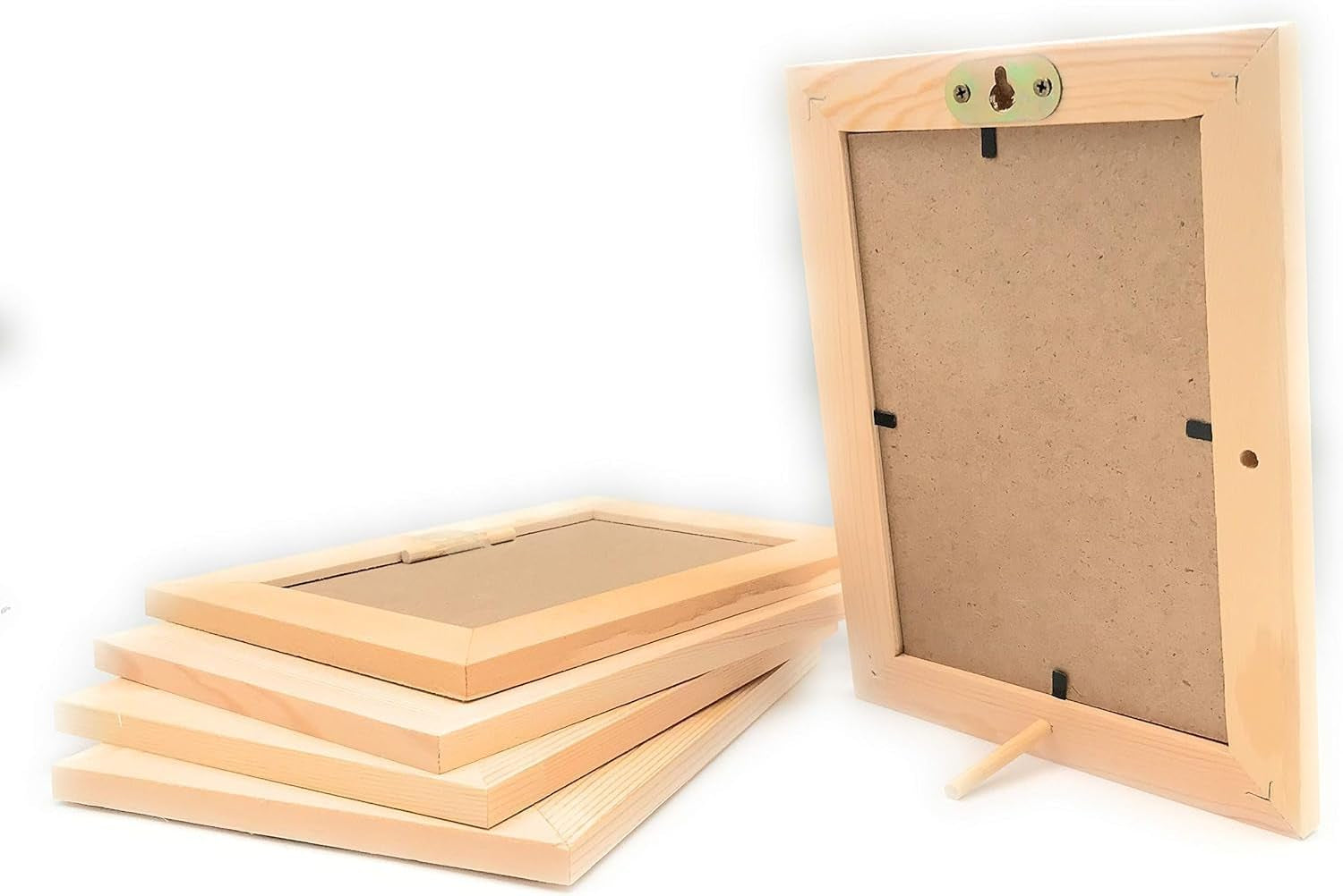 Unfinished Solid Wood Picture Frames for Arts Crafts, DIY Painting Project Stand or Hang on the Wall 6X8 Frame Size Holds 6X4 Pictures for Kids Craft Birthday, School Projects (12)