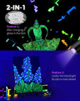 Glow in the Dark Paint, 60Ml/2Oz Neon Glow Acrylic Paints, 2IN1 Paint,Charge-Glow& UV Activated for Outdoor Rocks, DIY Craft,Canvas,Holiday Decor,Christmas,Kids,Adults