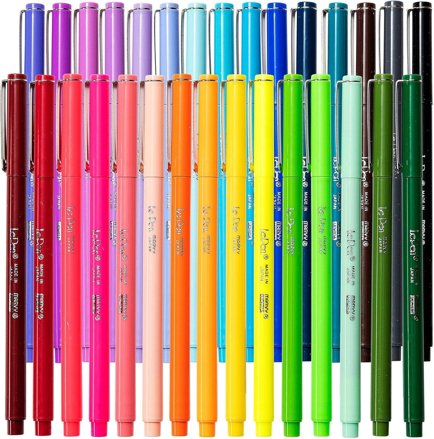 Le Pens Multicolor Set - 0.3Mm Extra Fine Point Pens - Set of 30 Fineliner Pens for Journaling, Illustrating, Sketching, and Drawing