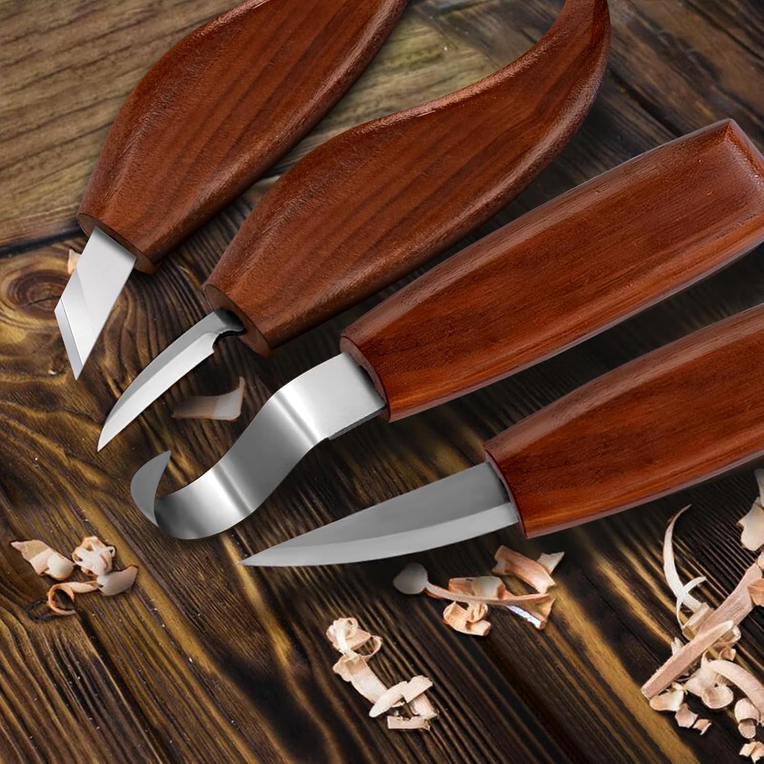 Wood Carving Tools Set, Wood Whittling Kit for Beginners Kids and Adults - Wood Carving Kit with Detail Wood Carving Knife, Whittling Knife, Wood Chisel Knife, Gloves, Carving Knife Sharpener