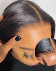 22 Inch Lace Front Wigs Human Hair Straight HD Lace Front Wigs Human Hair Pre Plucked Bleached Knots Natural Hairline Glueless Wigs Human Hair Pre Plucked Pre Cut Straight Lace Closure Wigs Human Hair
